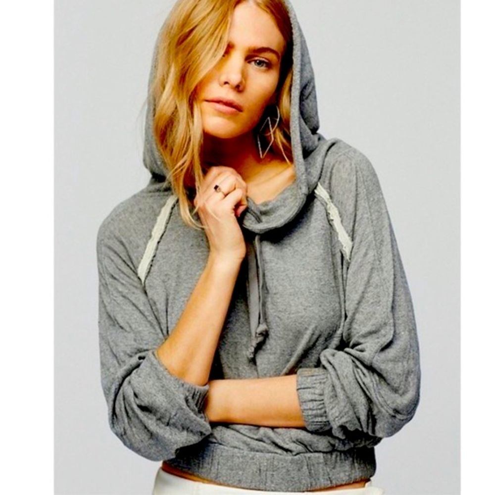 Free People Kimmie cropped hooded sweatshirt